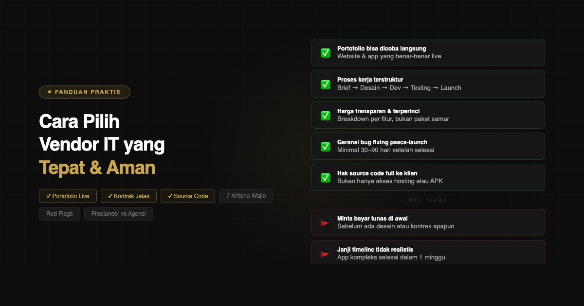 Cara Memilih Vendor IT yang Tepat untuk Bisnis Anda (Biar Tidak Salah Pilih)